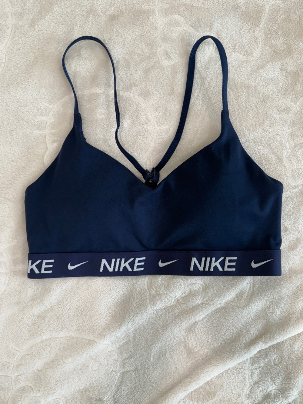 Nike Navy Blue Logo Elastic Sports Bralette